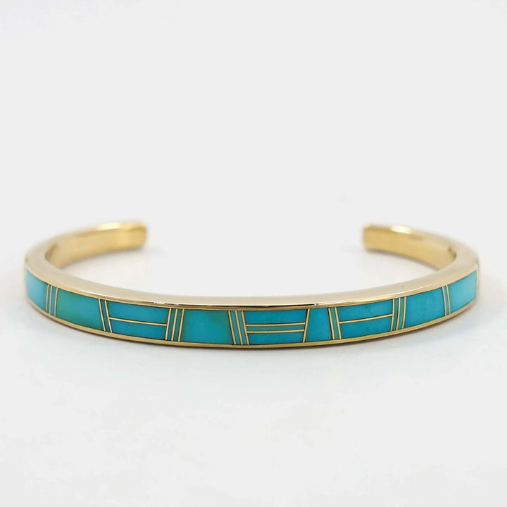 Gold and Turquoise Cuff