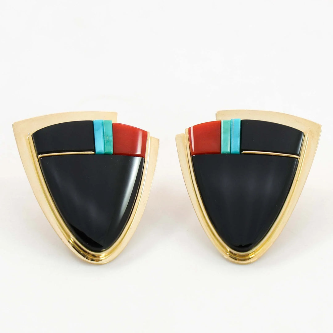 Inlaid Gold Earrings