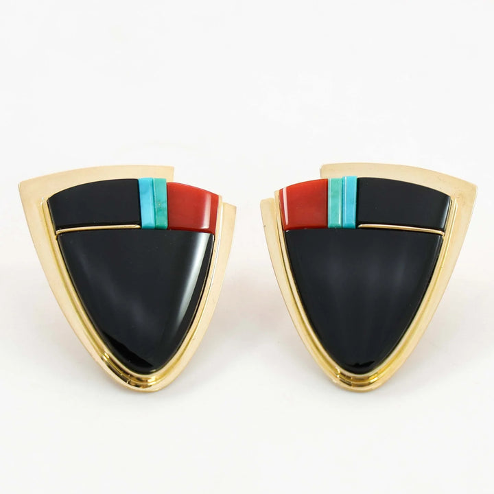 Inlaid Gold Earrings