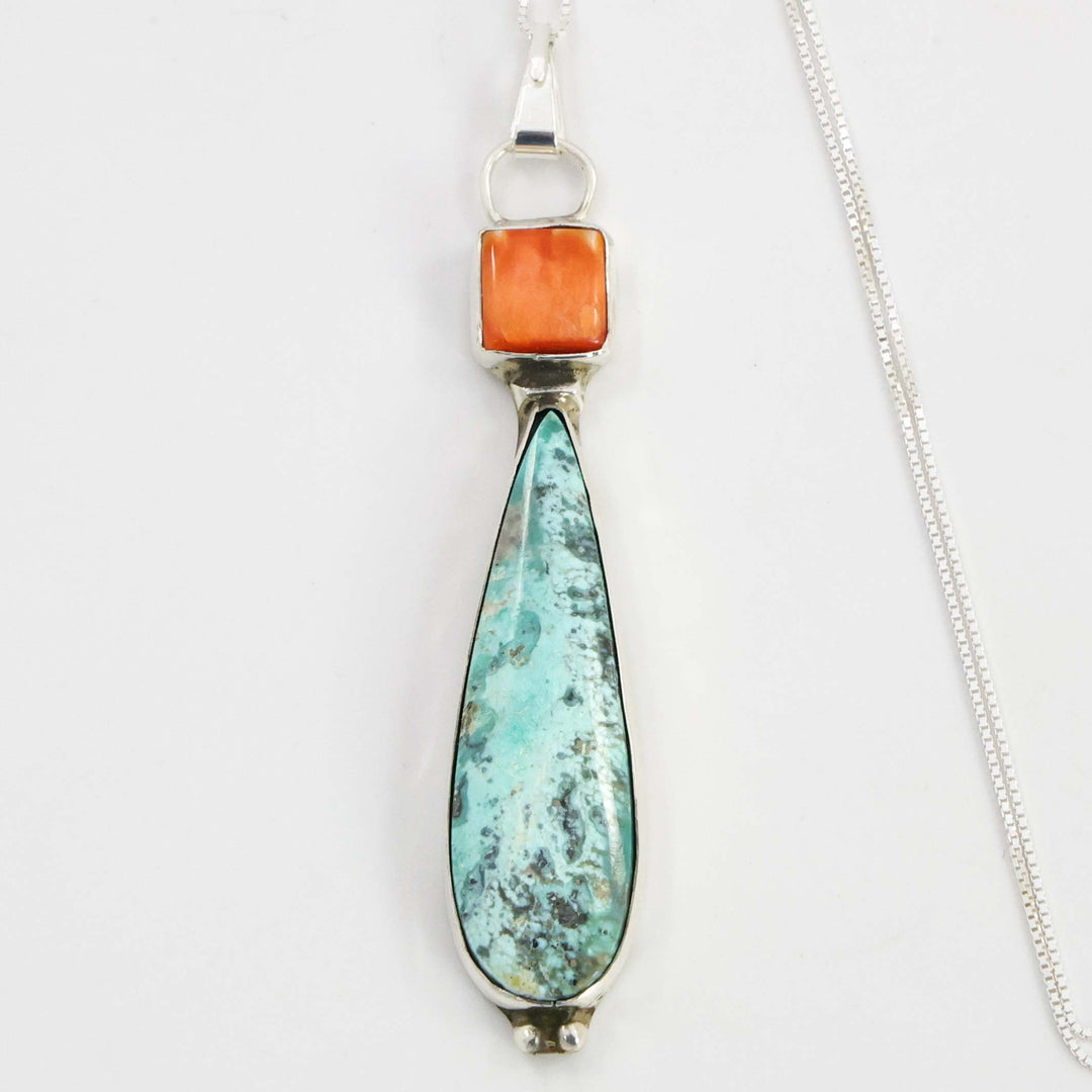 Turquoise and Spiny Oyster Pendant