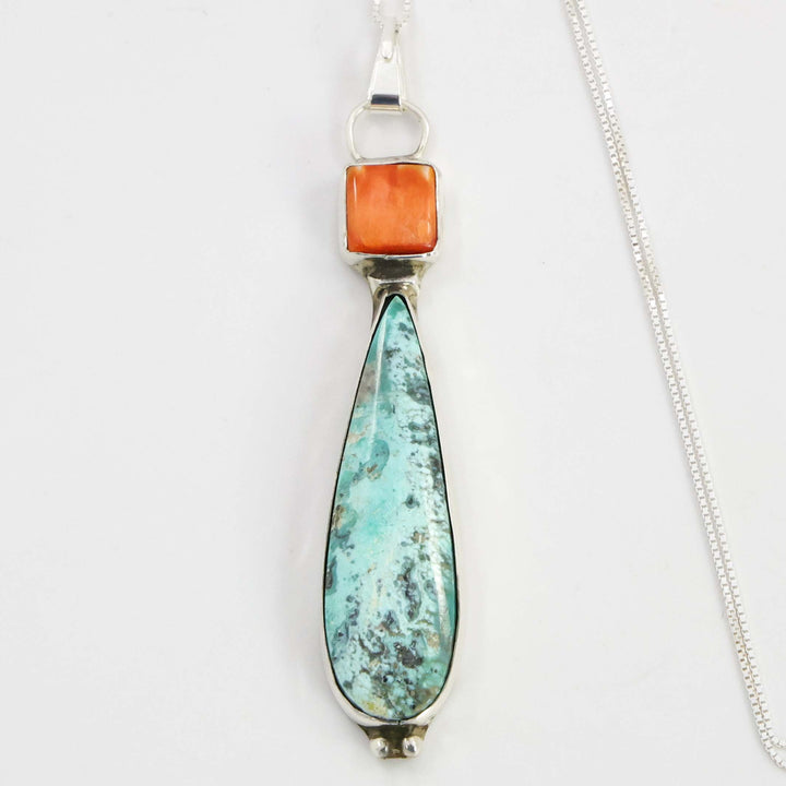 Turquoise and Spiny Oyster Pendant