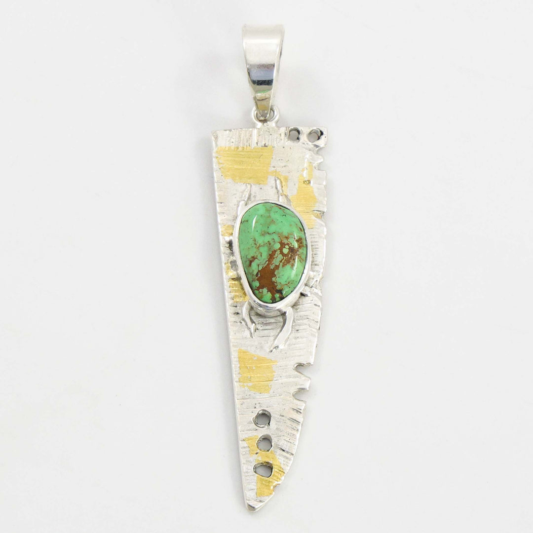 Gold on Silver Turquoise Pendant