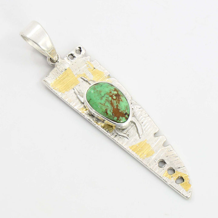 Gold on Silver Turquoise Pendant