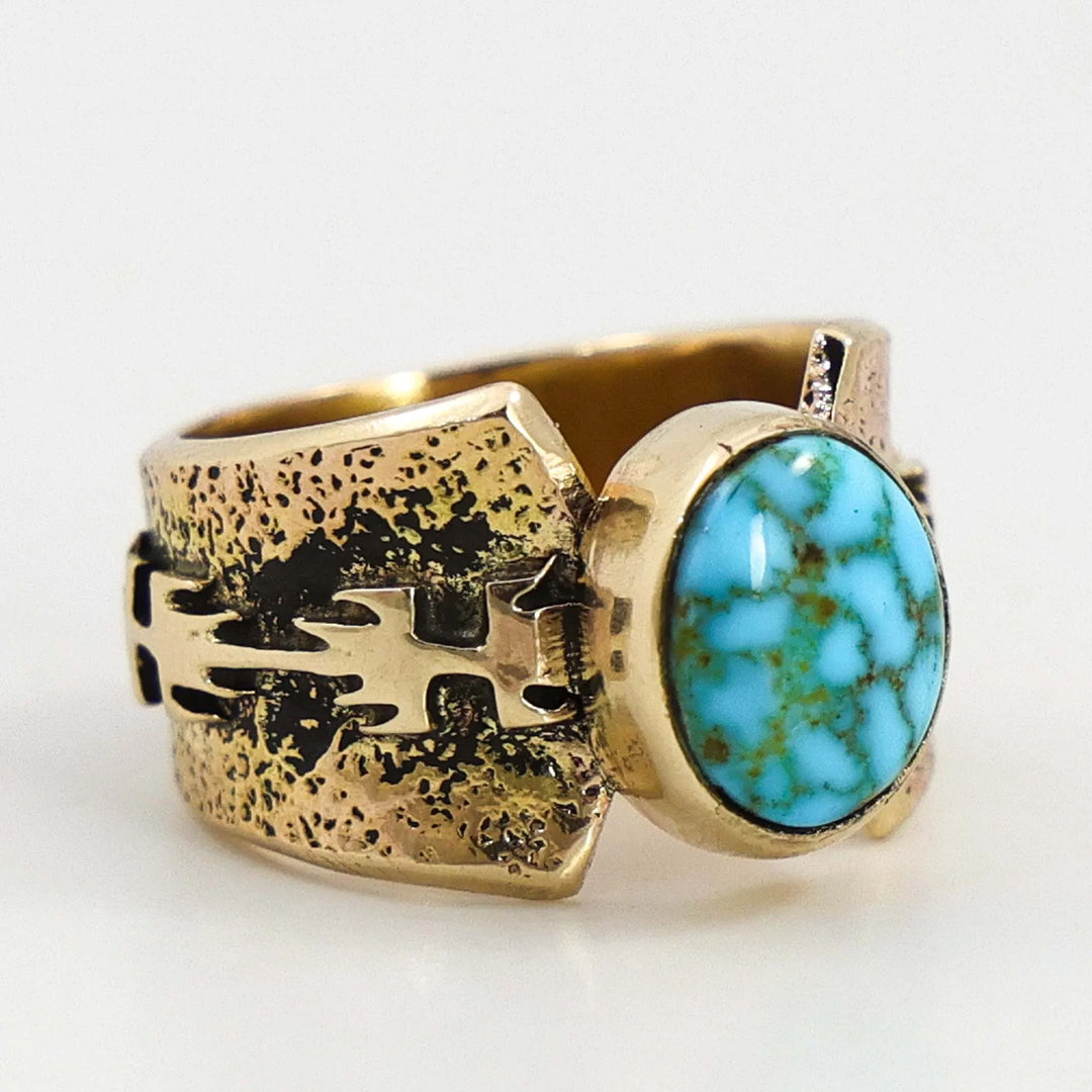 Gold and Turquoise Ring