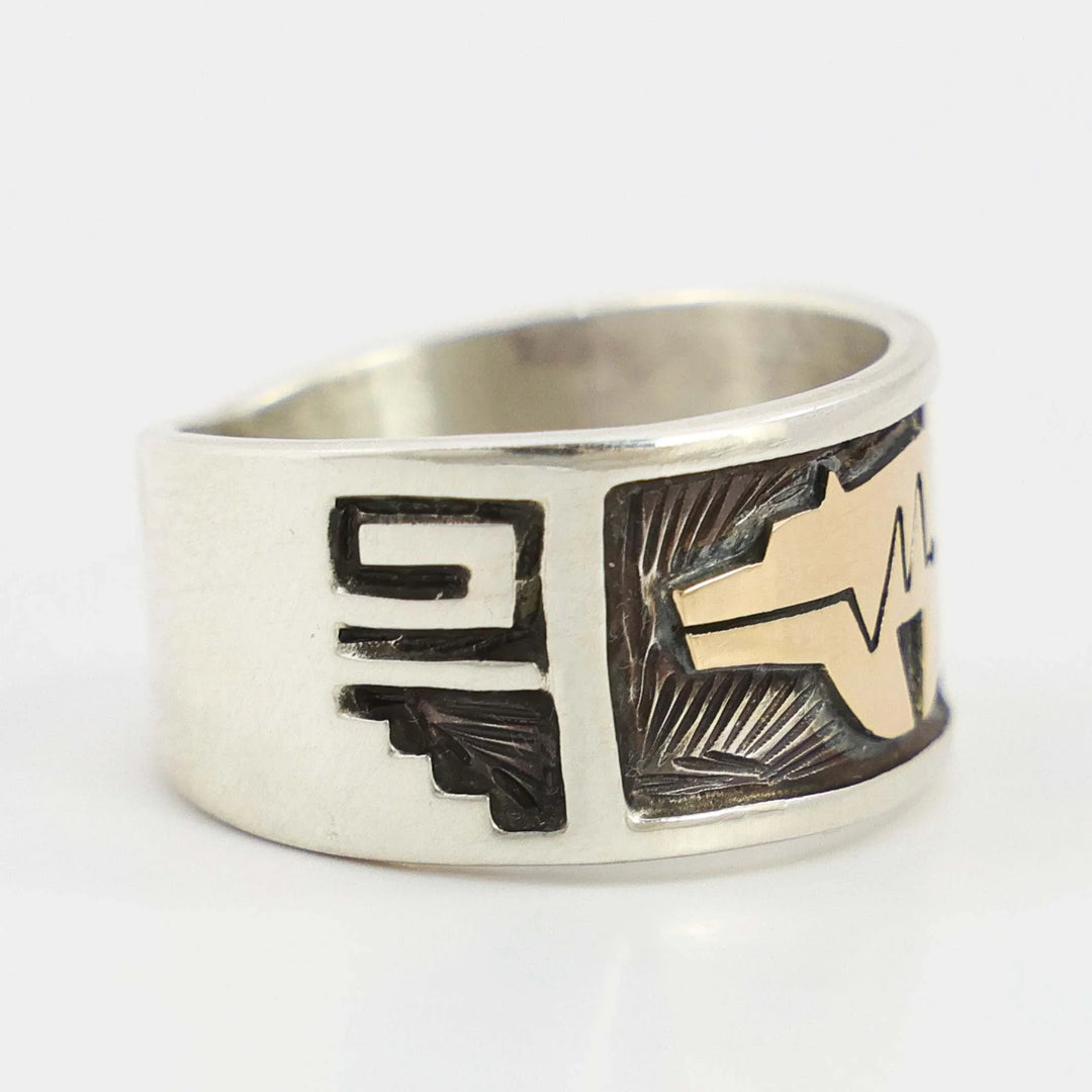 Silver and Gold Bear Ring