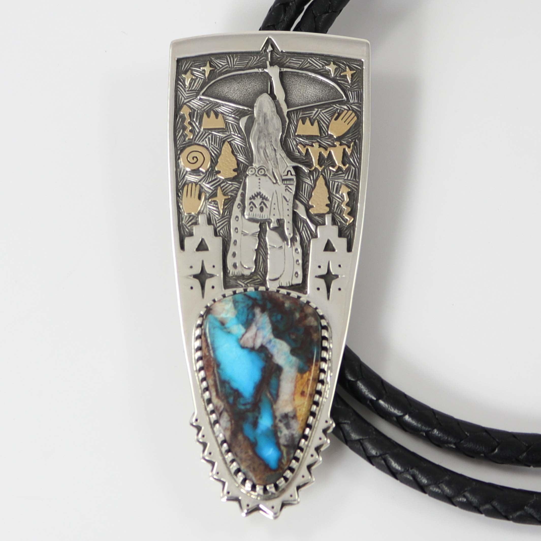 Archer Bolo Tie - Pearl/Dark Brown