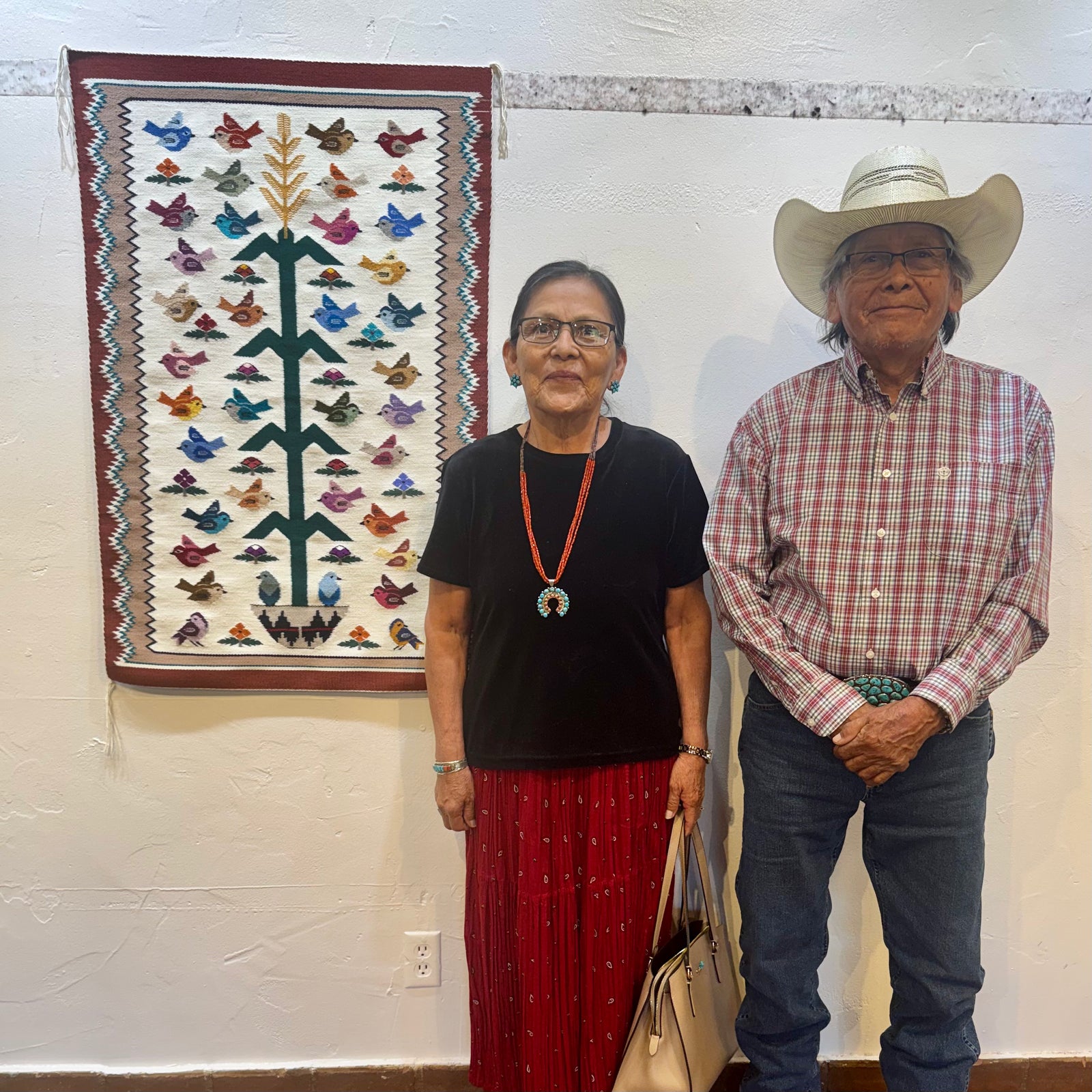 Navajo Bird Pictorial Weaving by Mary Ann Hosteenez