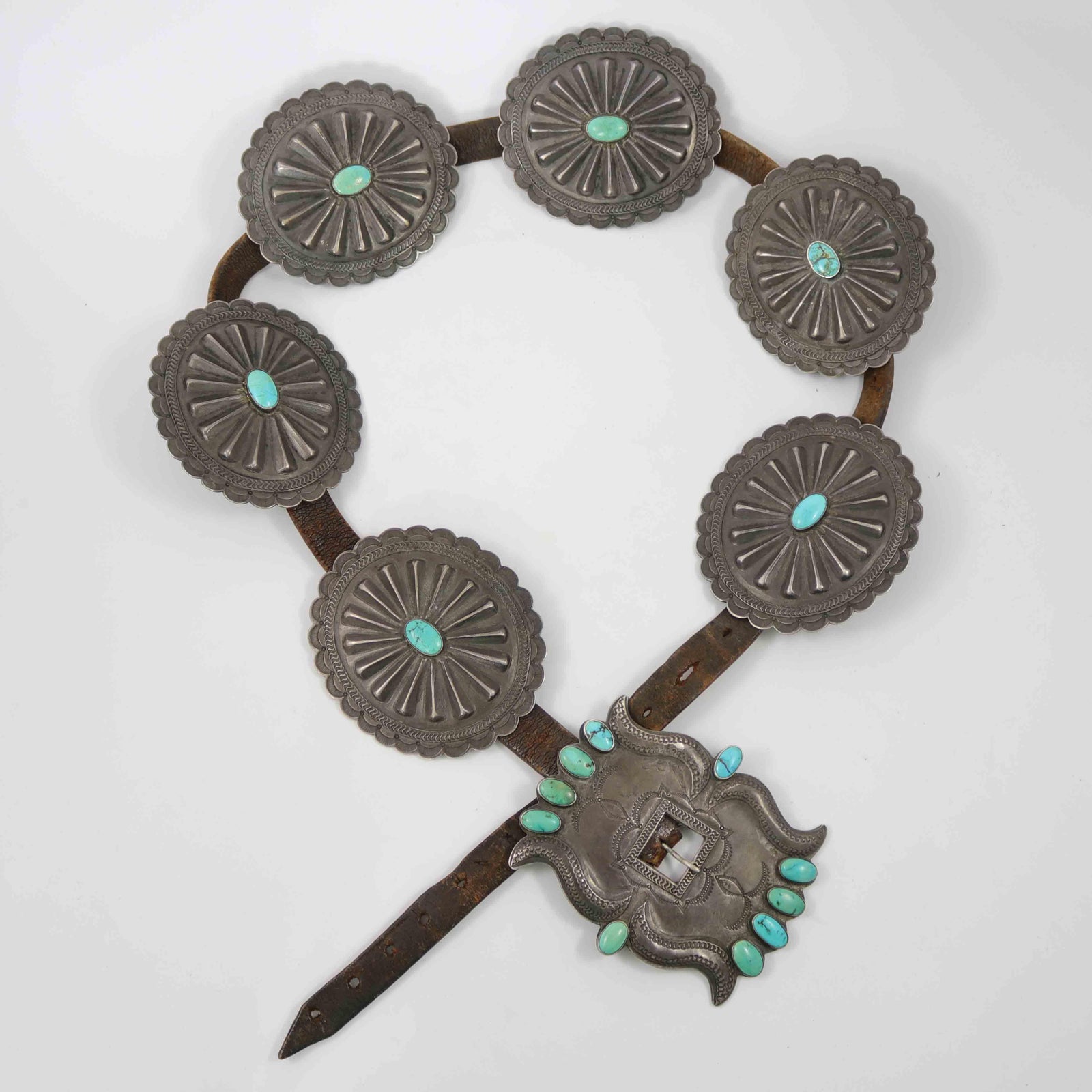 1930s Turquoise Concho Belt by Vintage Collection - Garland's