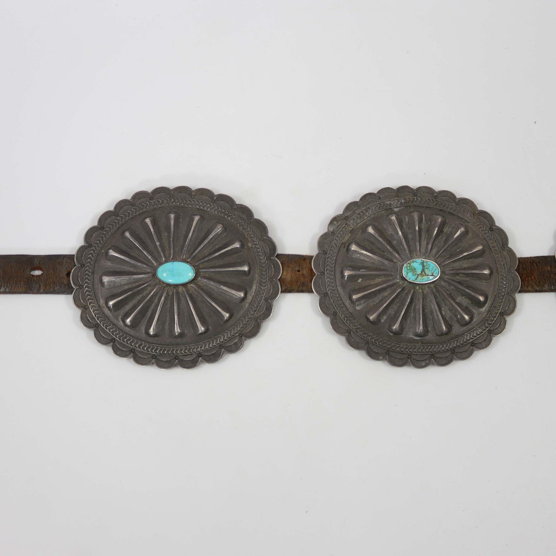 1930s Turquoise Concho Belt by Vintage Collection - Garland&