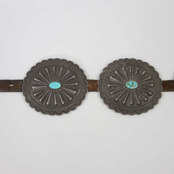 1930s Turquoise Concho Belt by Vintage Collection - Garland&