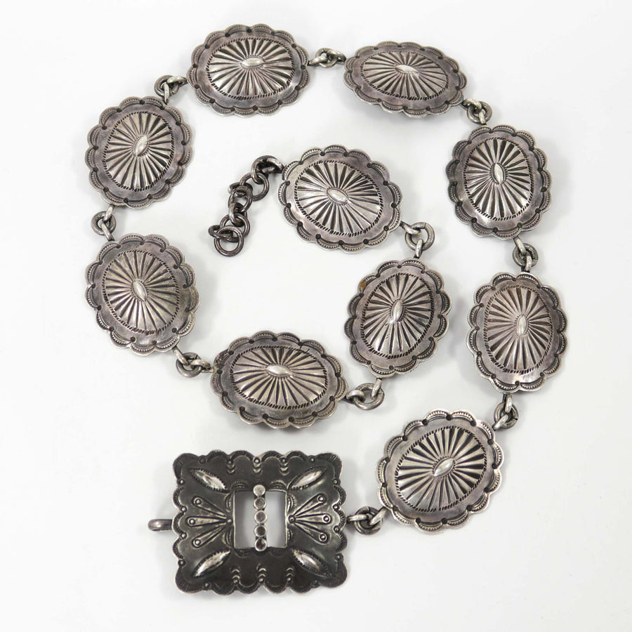 1940s Silver Concho Belt by Vintage Collection - Garland's