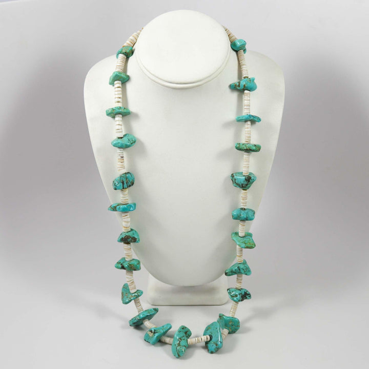 1940s Turquoise and Shell Necklace by Vintage Collection - Garland's