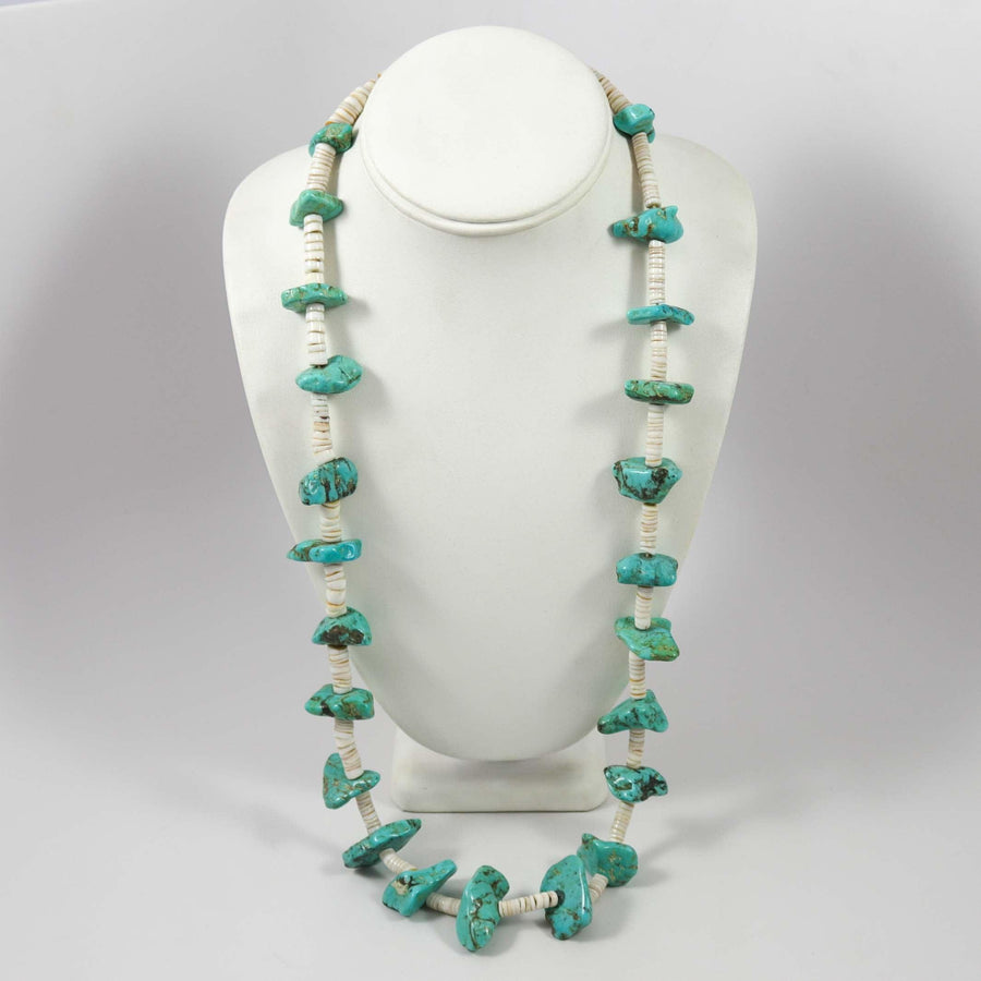 1940s Turquoise and Shell Necklace by Vintage Collection - Garland's