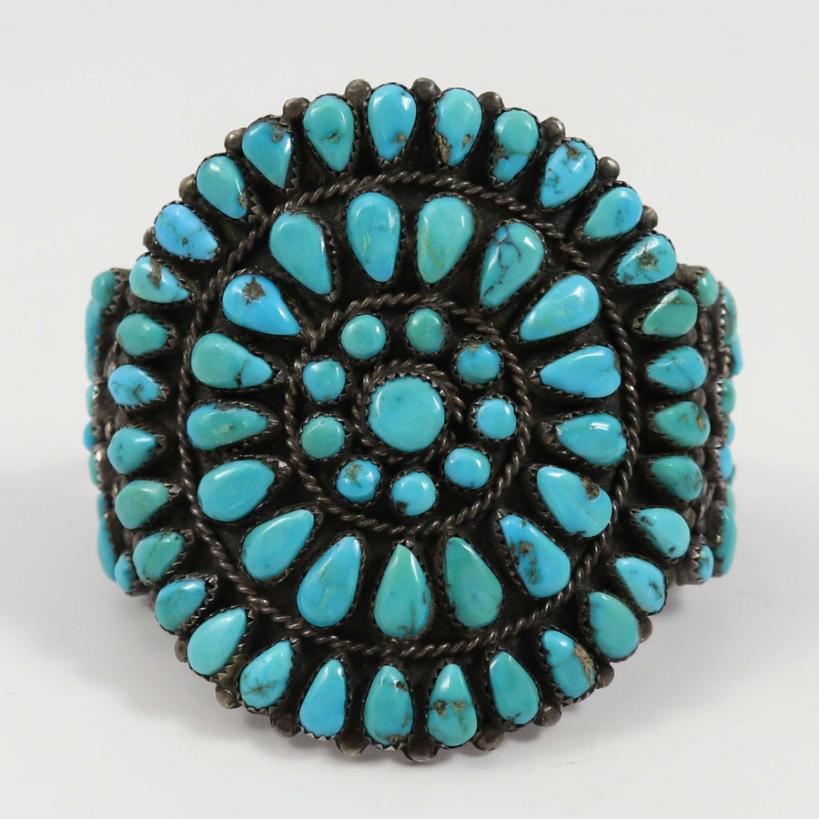 1940s Turquoise Cluster Cuff by Vintage Collection - Garland's