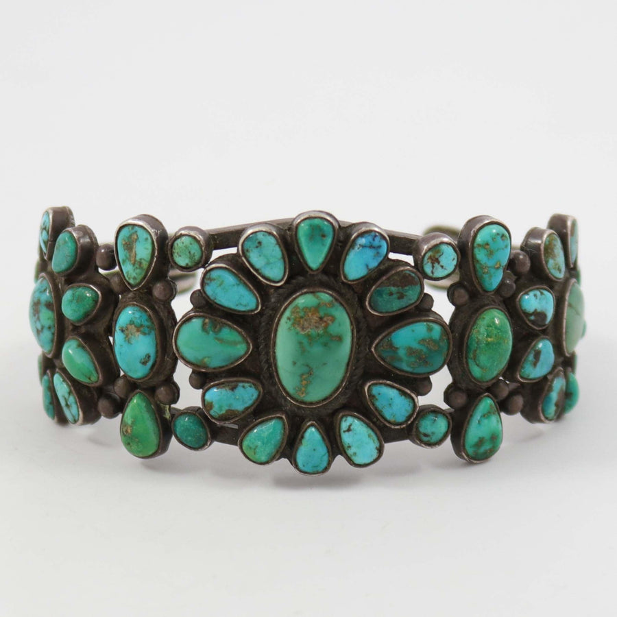 1940s Turquoise Cluster Cuff by Vintage Collection - Garland's