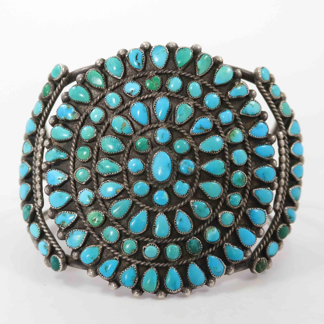 1940s Turquoise Cluster Cuff by Vintage Collection - Garland's