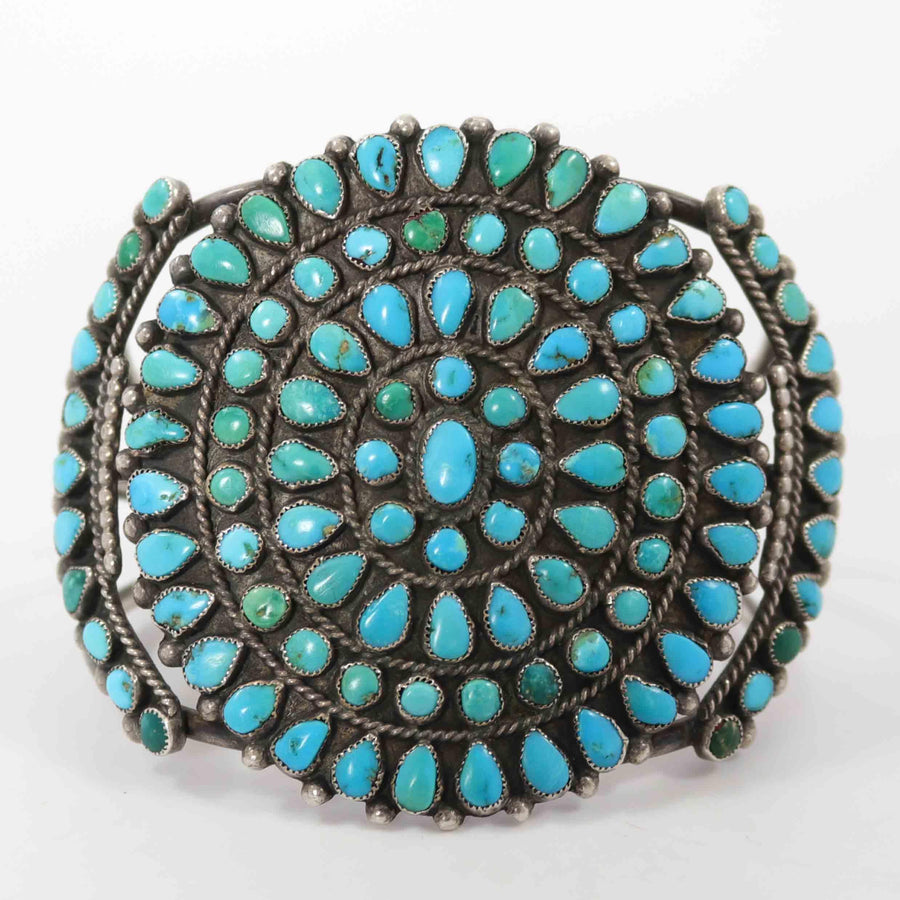 1940s Turquoise Cluster Cuff by Vintage Collection - Garland's