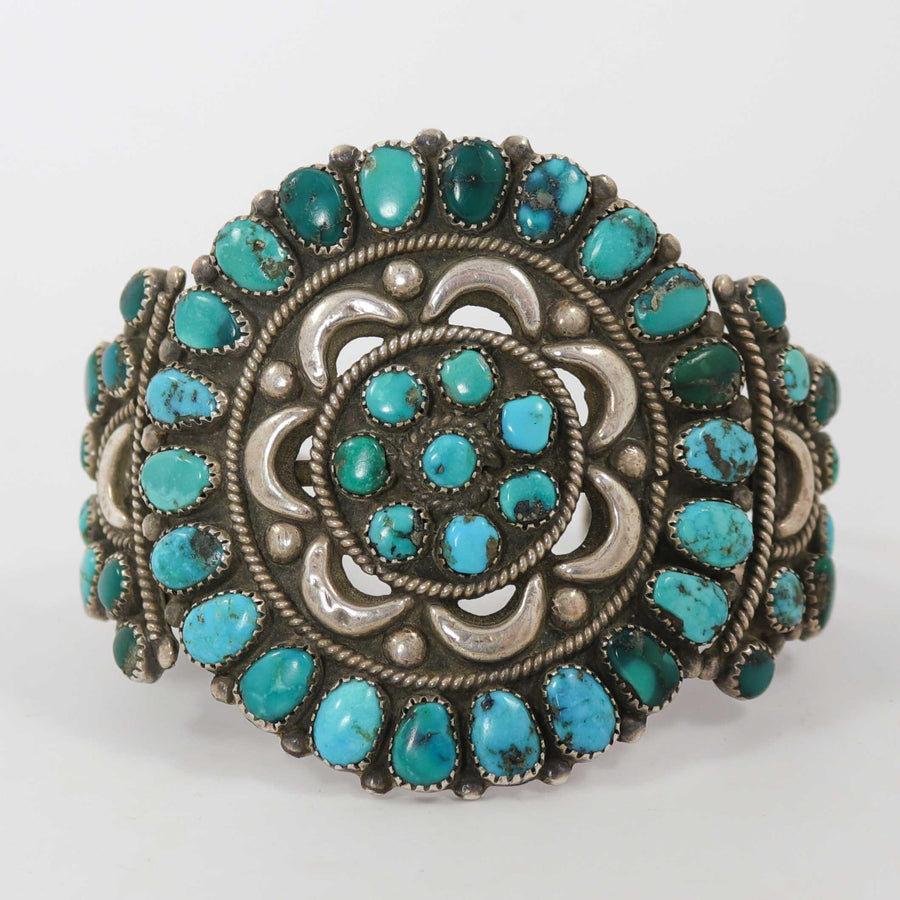 1940s Turquoise Cluster Cuff by Vintage Collection - Garland's