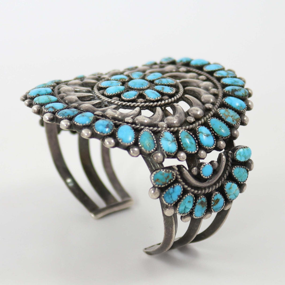 1940s Turquoise Cluster Cuff by Vintage Collection - Garland's