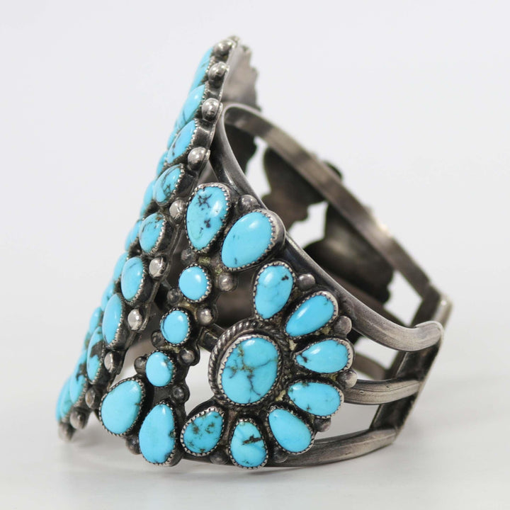 1940s Turquoise Cluster Cuff by Warren and Doris Ondelacy - Garland's