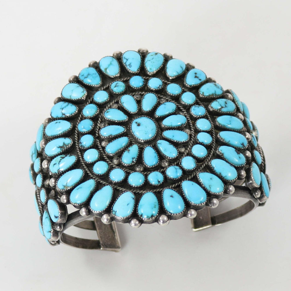 1940s Turquoise Cluster Cuff by Warren and Doris Ondelacy - Garland's