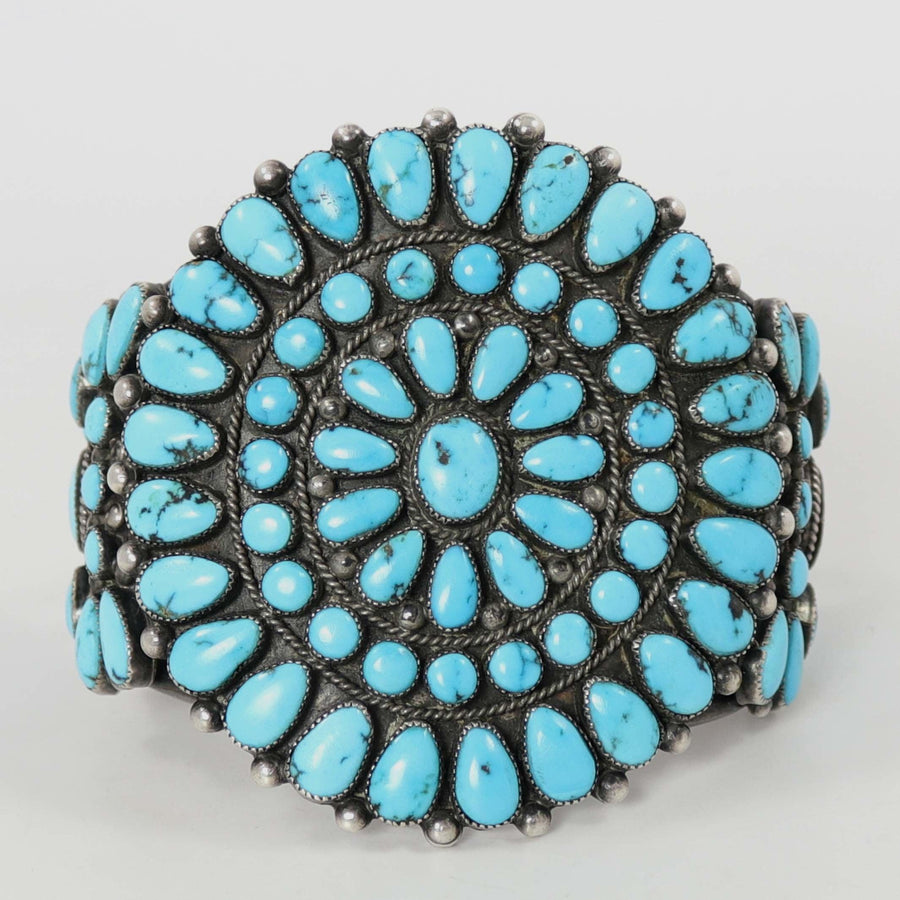 1940s Turquoise Cluster Cuff by Warren and Doris Ondelacy - Garland's