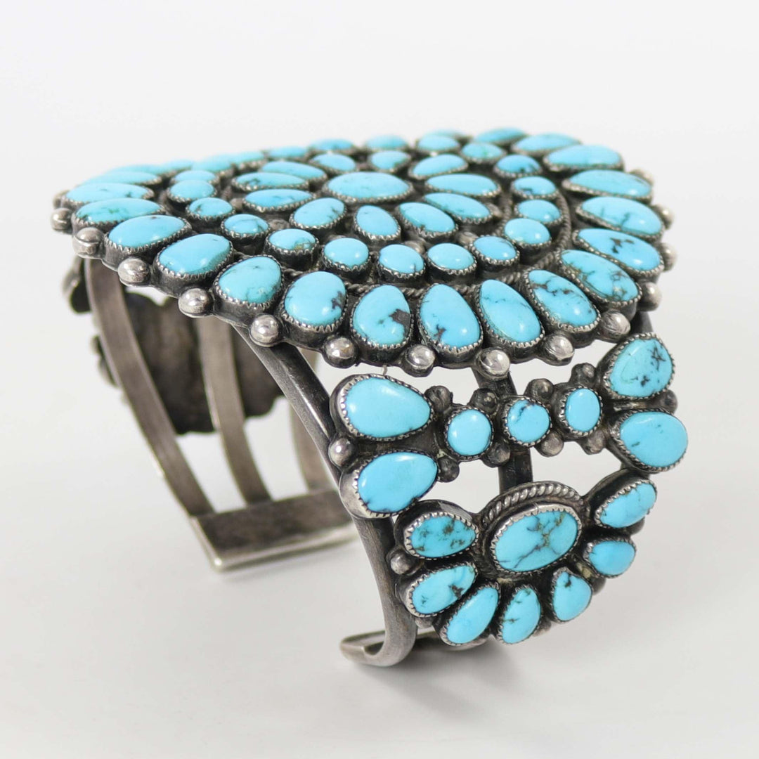 1940s Turquoise Cluster Cuff by Warren and Doris Ondelacy - Garland's