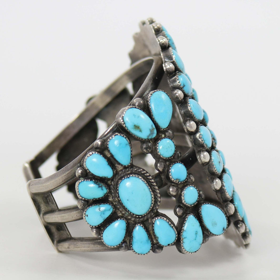 1940s Turquoise Cluster Cuff by Warren and Doris Ondelacy - Garland's
