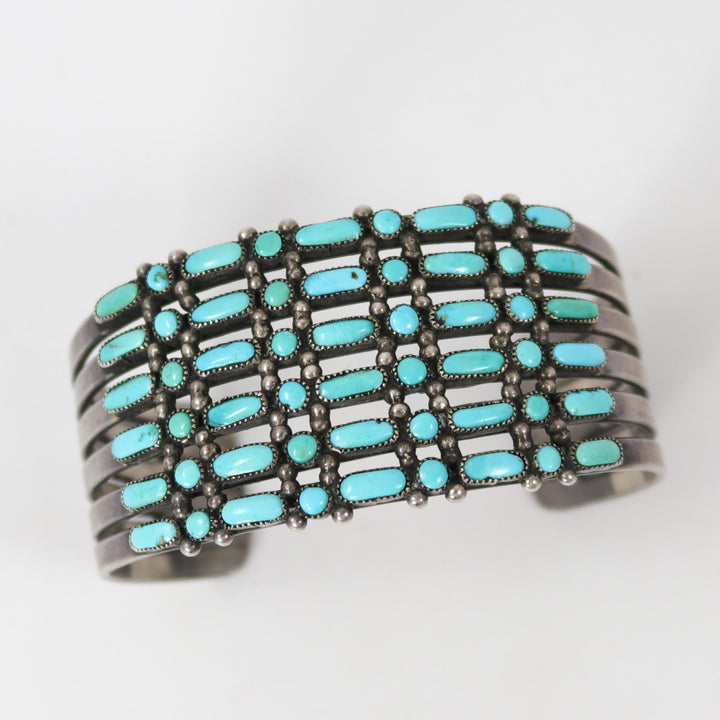 1940s Turquoise Row Bracelet by Vintage Collection - Garland's