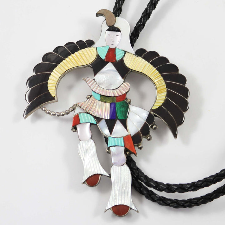 1970s Eagle Dancer Bola Tie by Jonathan Beyuka - Garland's