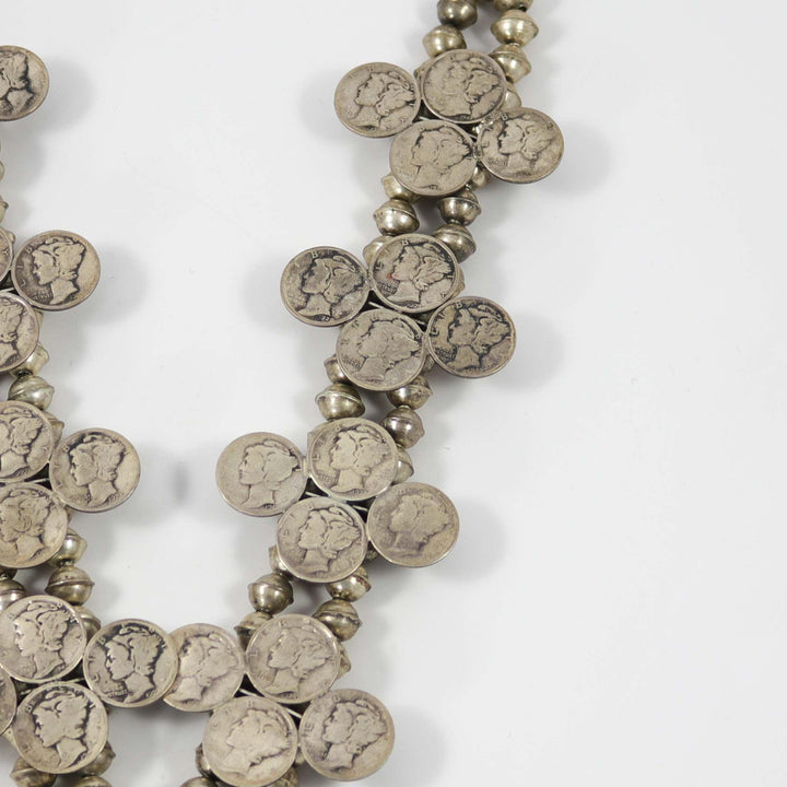 1970s Mercury Dime Squash Blossom by Vintage Collection - Garland's