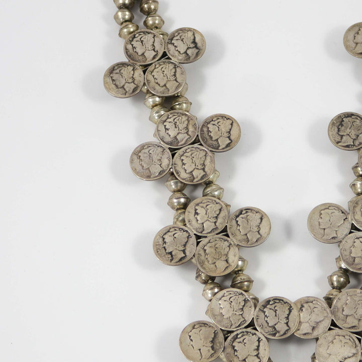 1970s Mercury Dime Squash Blossom by Vintage Collection - Garland's