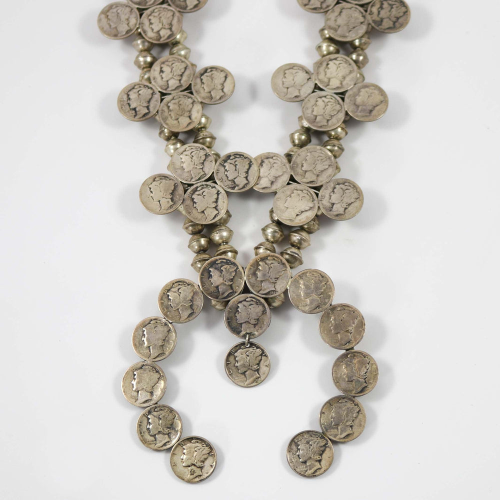 1970s Mercury Dime Squash Blossom by Vintage Collection - Garland's
