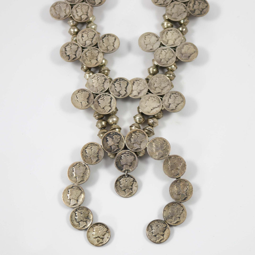 1970s Mercury Dime Squash Blossom by Vintage Collection - Garland's