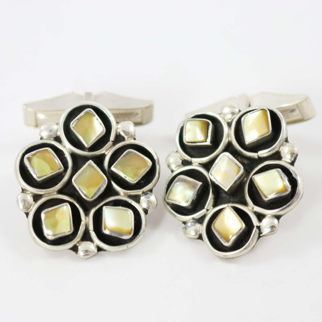 1970s Mother of Pearl Cufflinks by Jimmie Etsate - Garland's