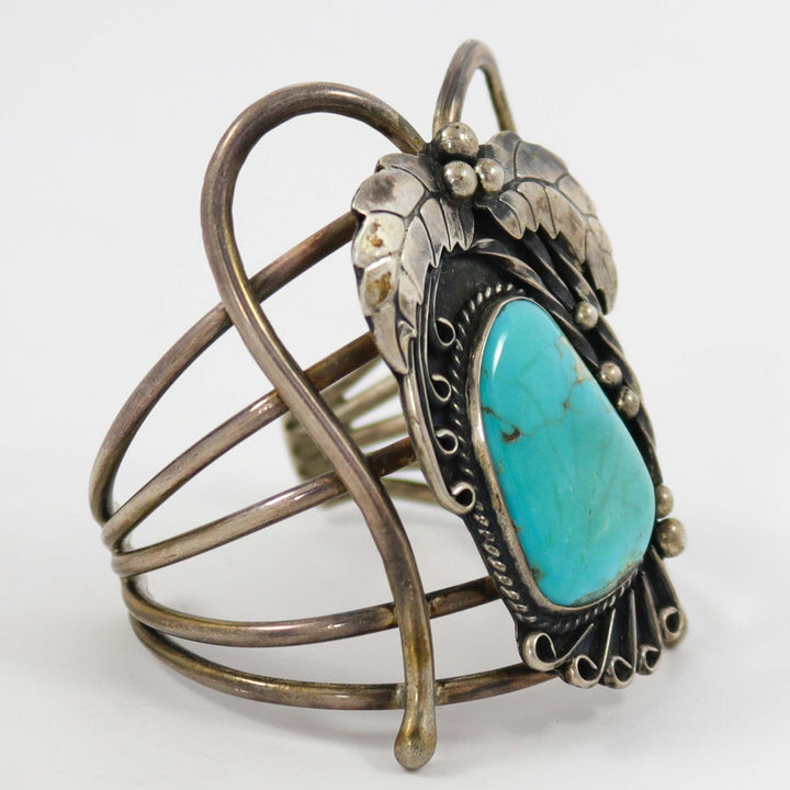 1970s Turquoise Leaf Cuff by Vintage Collection - Garland's