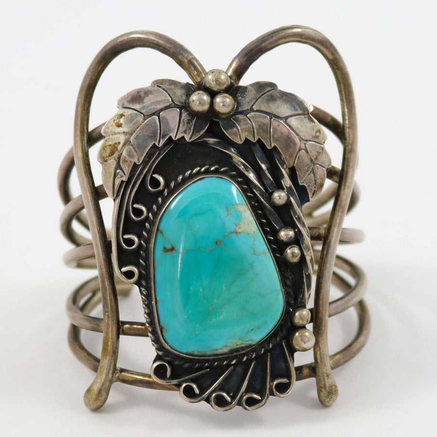 1970s Turquoise Leaf Cuff by Vintage Collection - Garland's