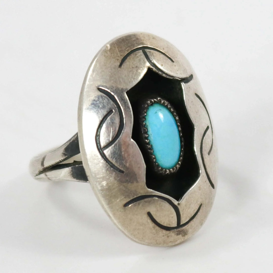 1970s Turquoise Shadowbox Ring by Vintage Collection - Garland's