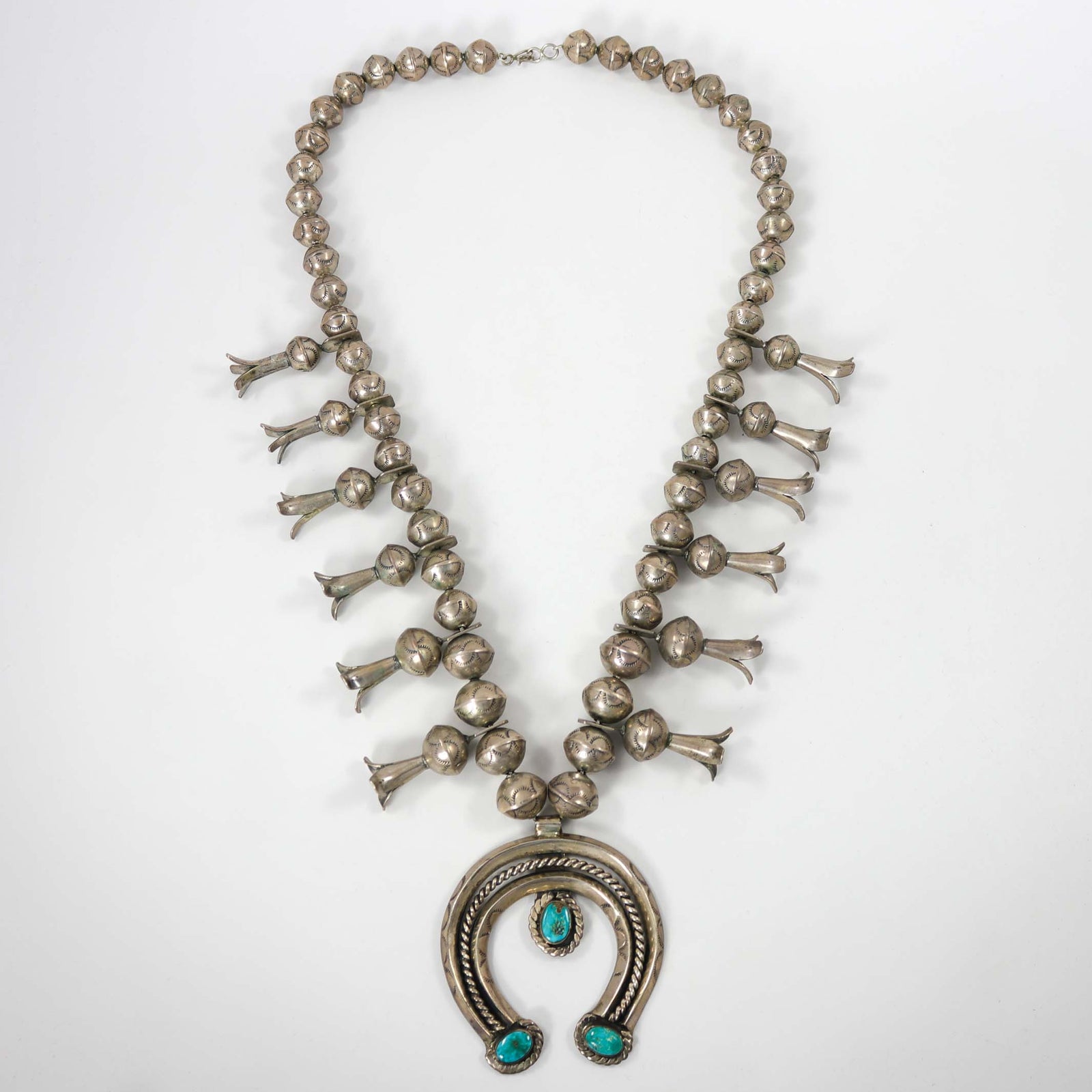 1970s Turquoise Squash Blossom by Vintage Collection - Garland's