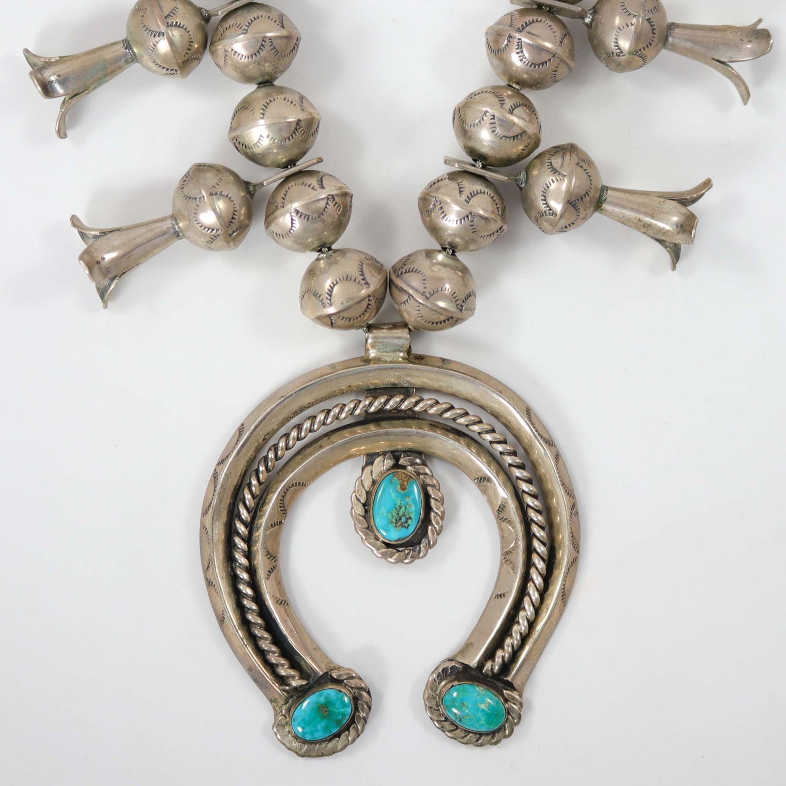 1970s Turquoise Squash Blossom by Vintage Collection - Garland's