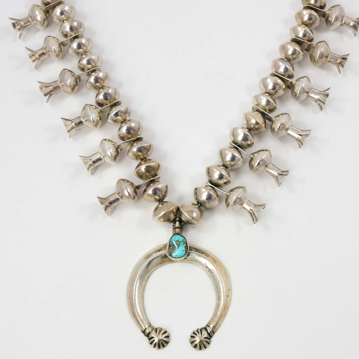 1970s Turquoise Squash Blossom Necklace by Vintage Collection - Garland's