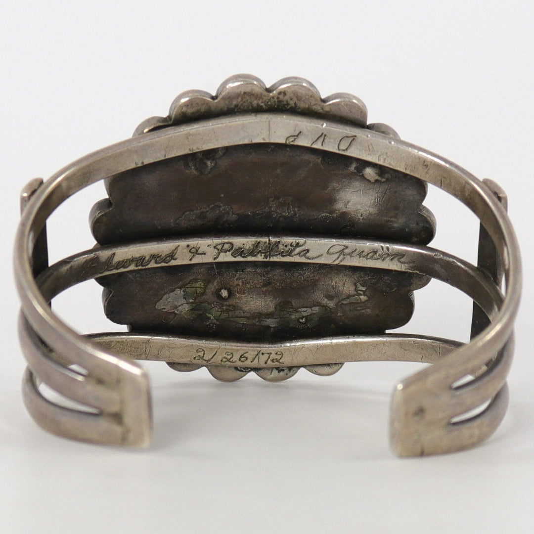 1970s Zuni Sunface Cuff by Edward and Pablita Quam - Garland's