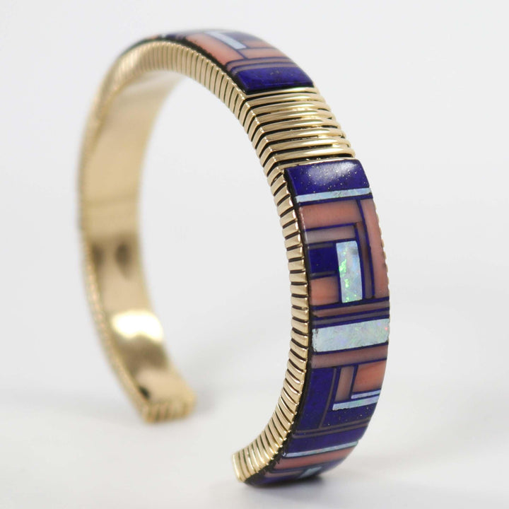 1980s Gold Inlay Cuff by Tom David - Garland's