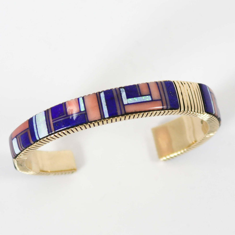 1980s Gold Inlay Cuff by Tom David - Garland's