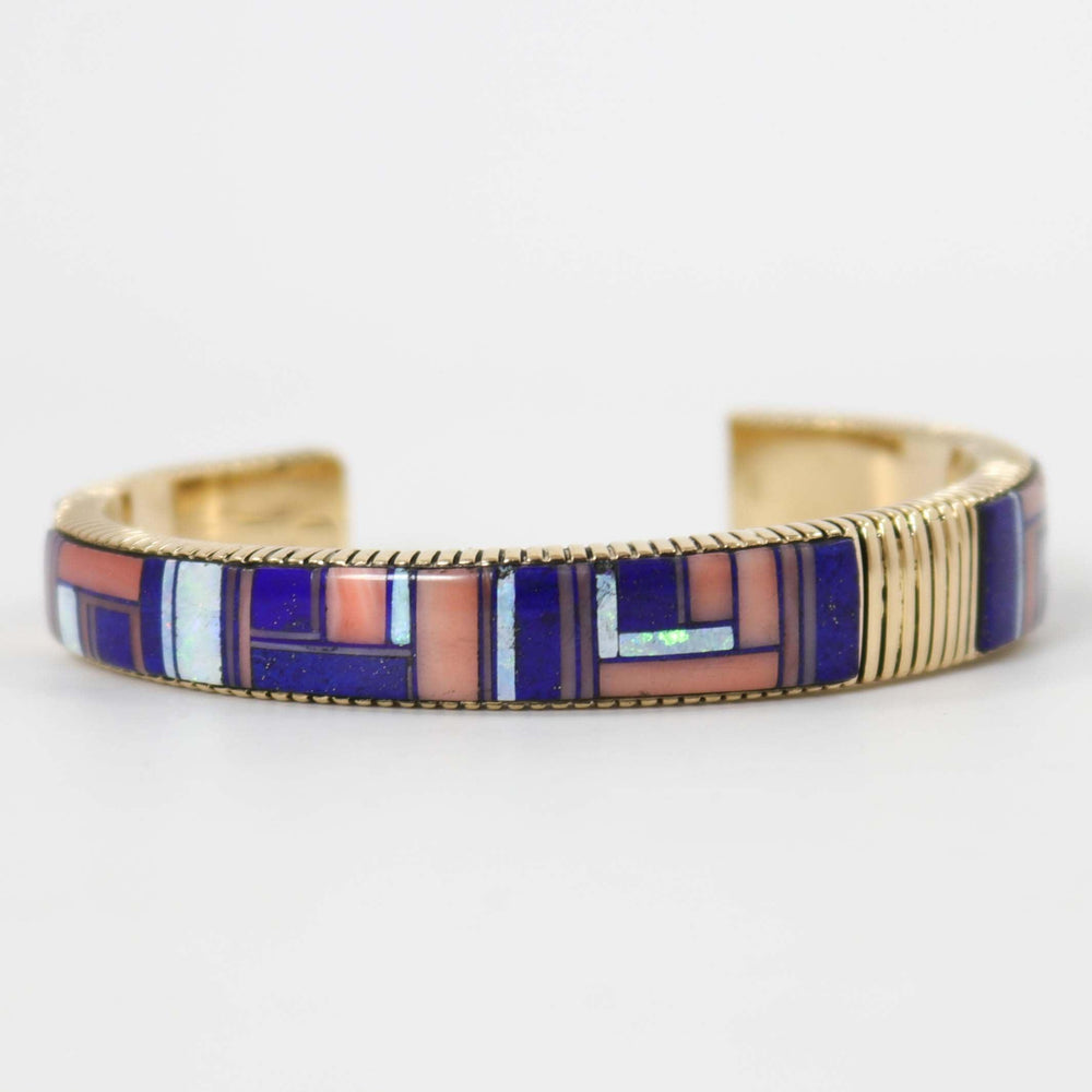1980s Gold Inlay Cuff by Tom David - Garland's