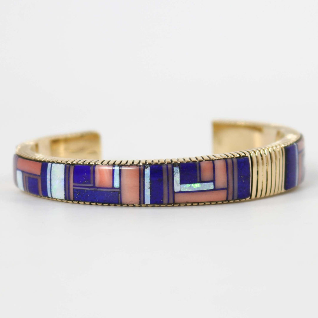 1980s Gold Inlay Cuff by Tom David - Garland's