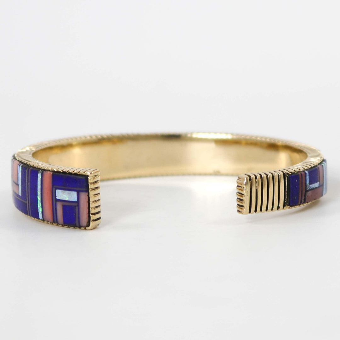 1980s Gold Inlay Cuff by Tom David - Garland's