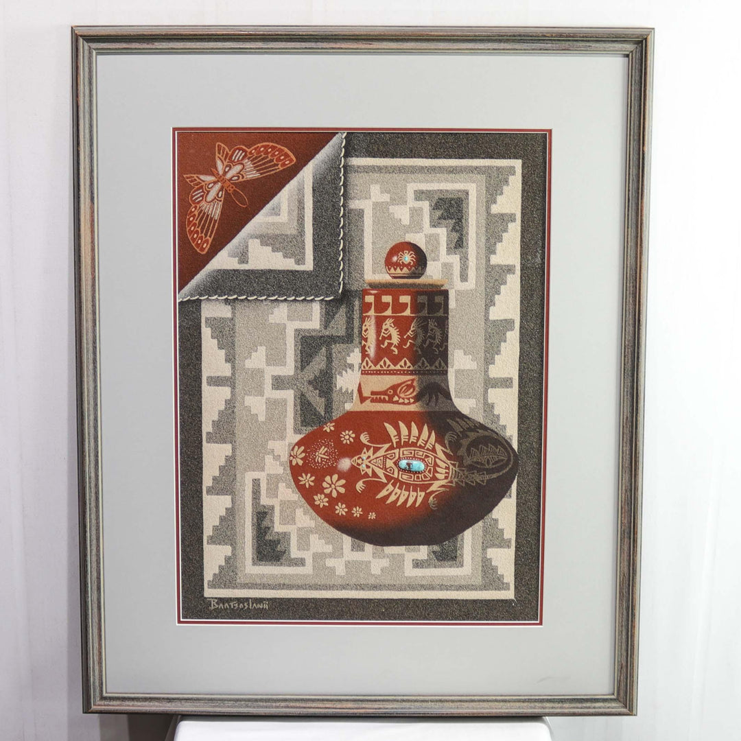 1980s Navajo Still Life Sandpainting by Eugene Baatsoslanii Joe - Garland's