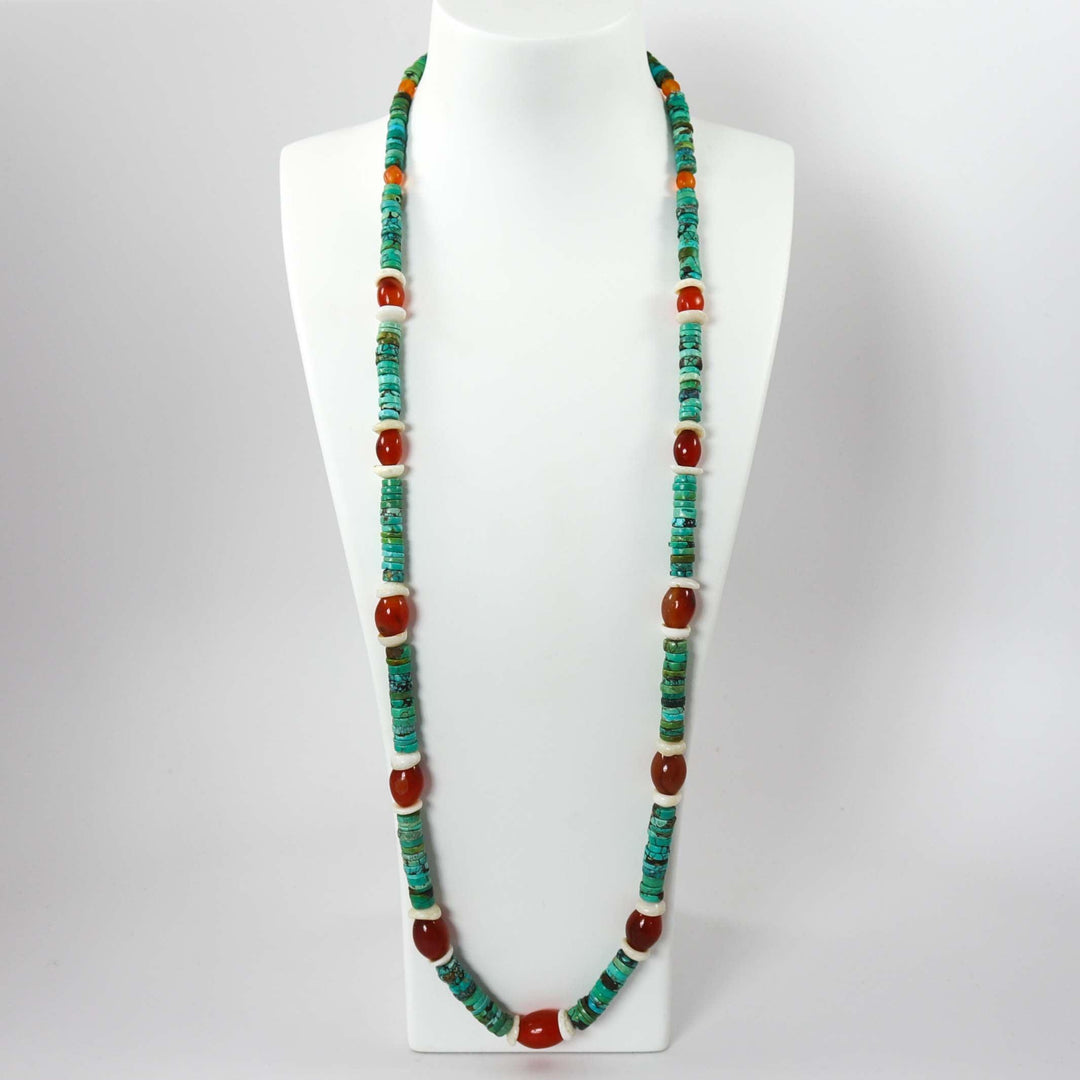 1980s Turquoise and Carnelian Necklace by Vintage Collection - Garland's