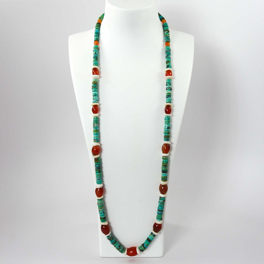 1980s Turquoise and Carnelian Necklace by Vintage Collection - Garland's
